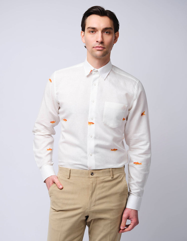 Goldfish Linen Shirt - Gresham Blake Online