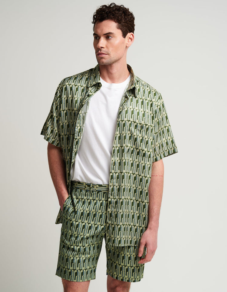 Graphic GB Green Short Sleeve Shirt - Gresham Blake Online