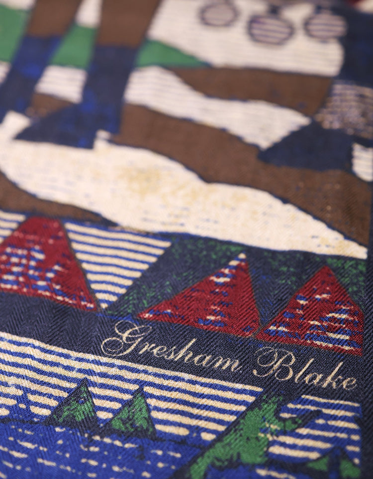Graphic Silk & Cashmere Herringbone Scarf - Gresham Blake Online