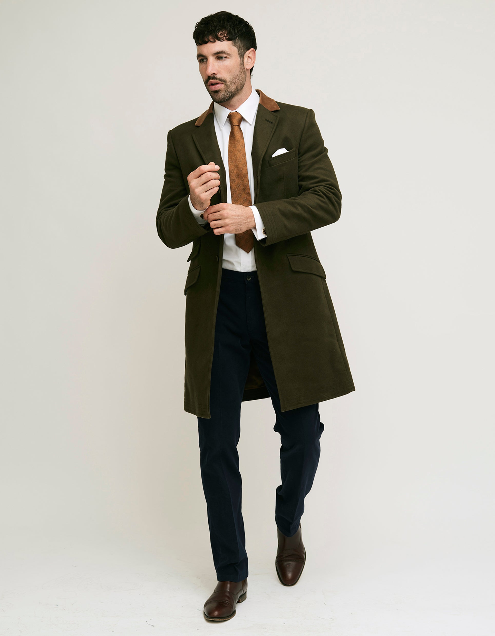 Olive sales coat mens