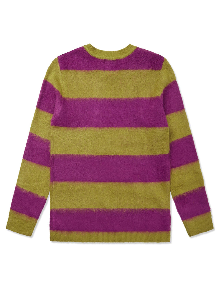 Green & Purple Stripe Mohair Jumper - Gresham Blake Online