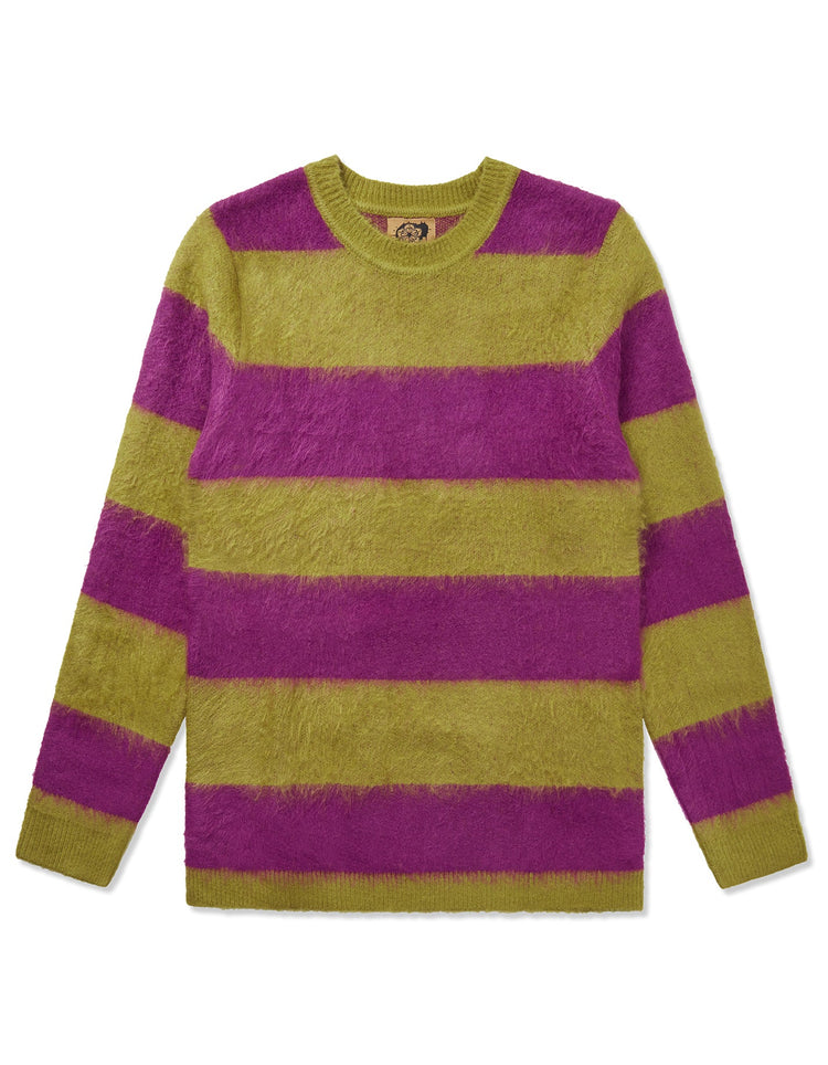 Green & Purple Stripe Mohair Jumper - Gresham Blake Online