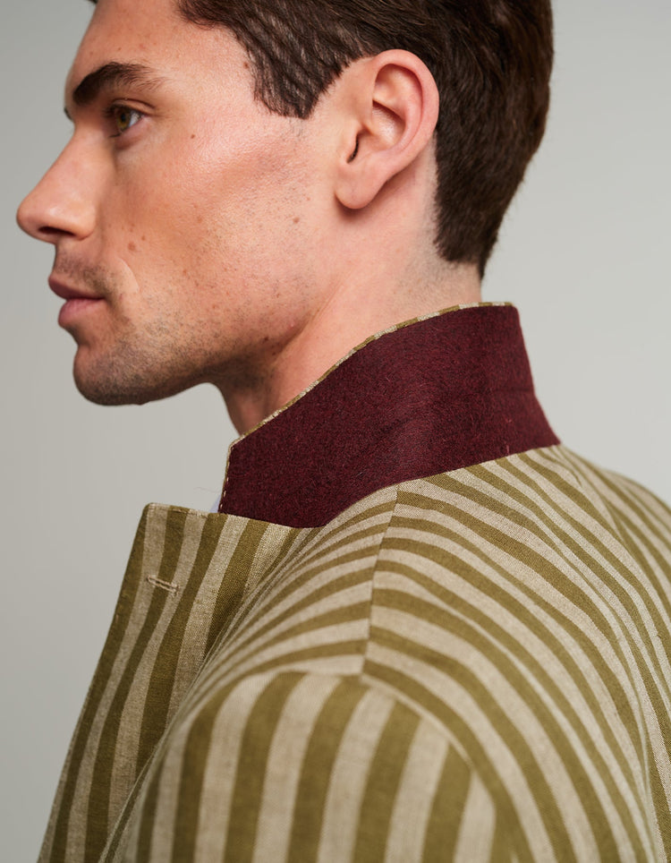 Green Stripe Linen Suit - Gresham Blake Online
