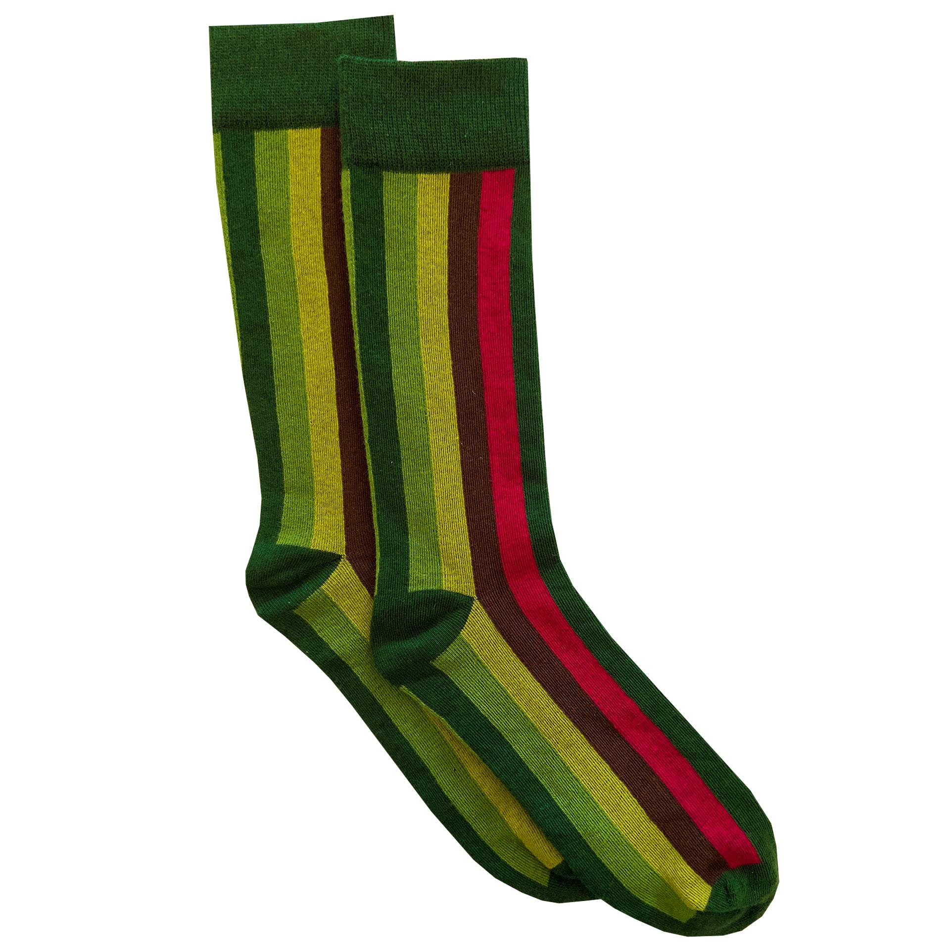 green and red striped socks