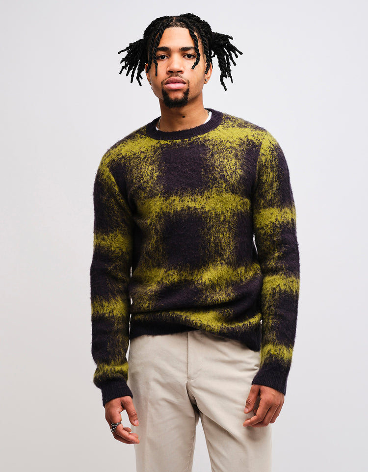 Blue & Green Check Gradient Mohair Jumper GOLD COLLECTION