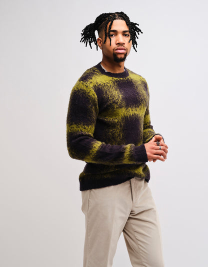 Blue & Green Check Gradient Mohair Jumper GOLD COLLECTION