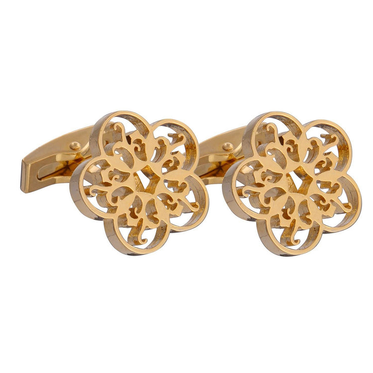 Gold Emblem Gem Cufflinks