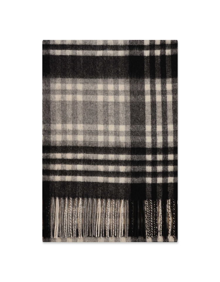 Grey & Black Check Scarf - Gresham Blake Online