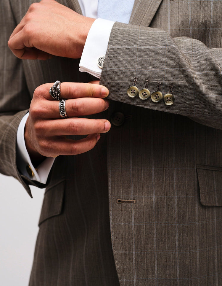 Grey Stripe Wool Suit - Gresham Blake Online