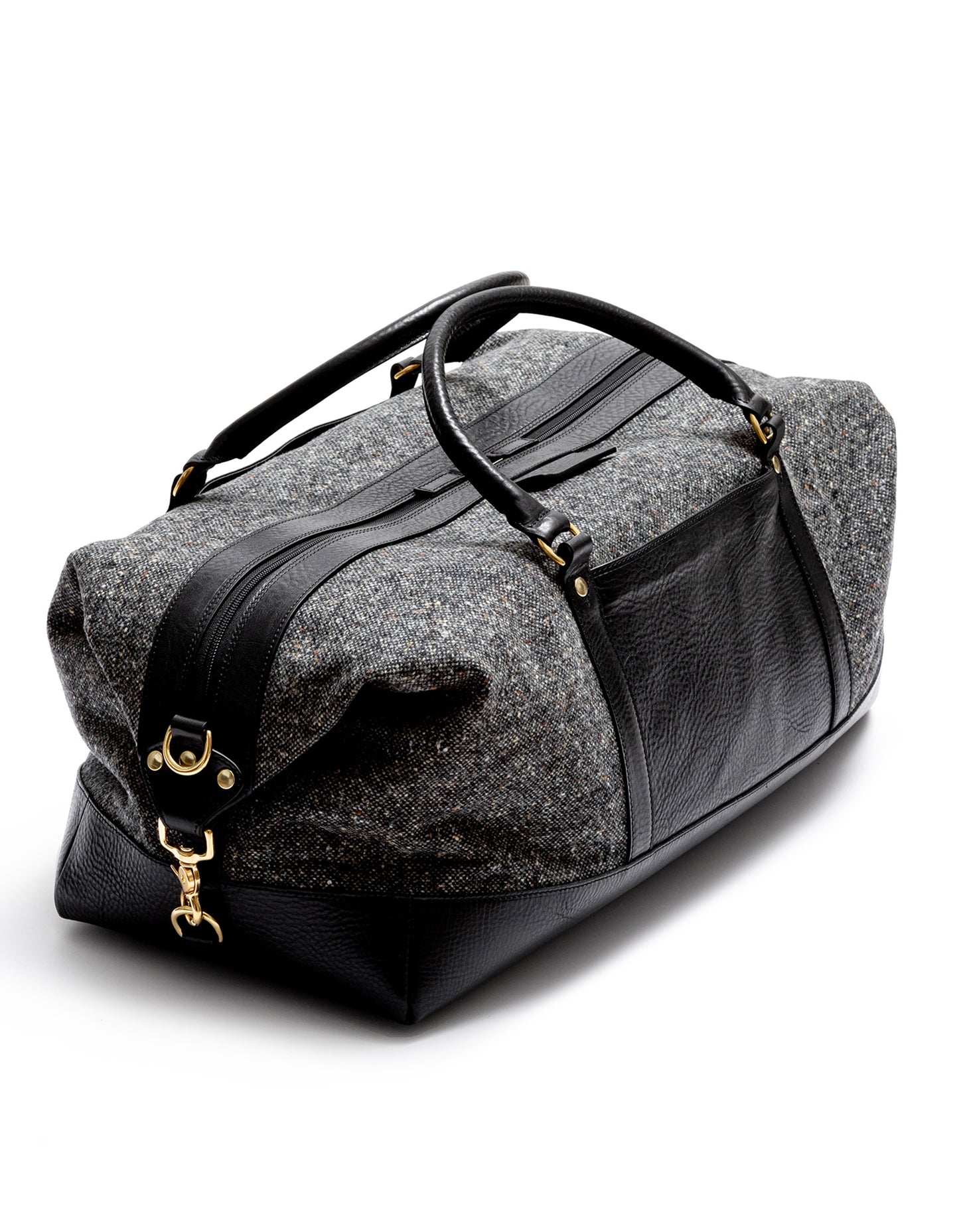 black and grey duffle bags