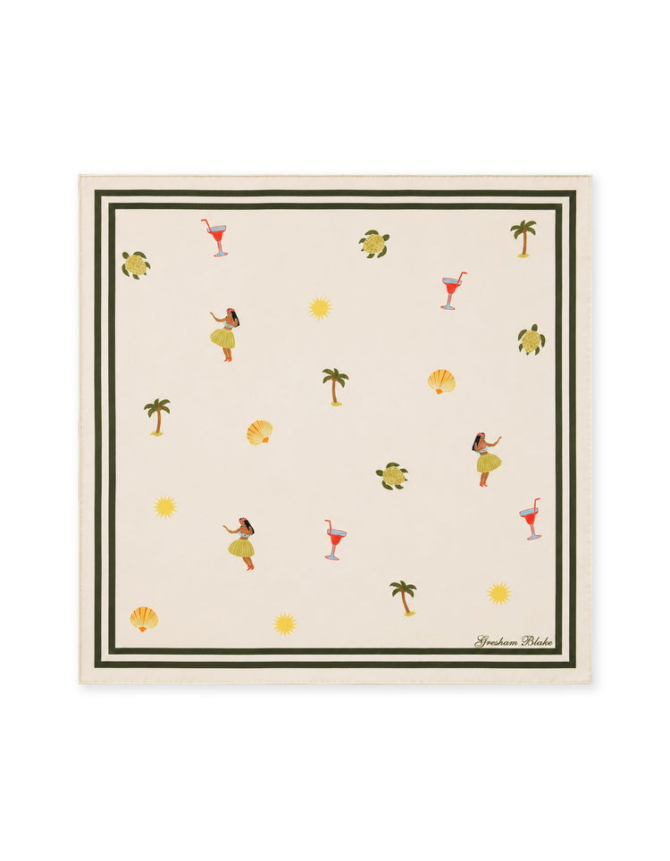 Hawaiian Silk Pocket Square - Gresham Blake Online