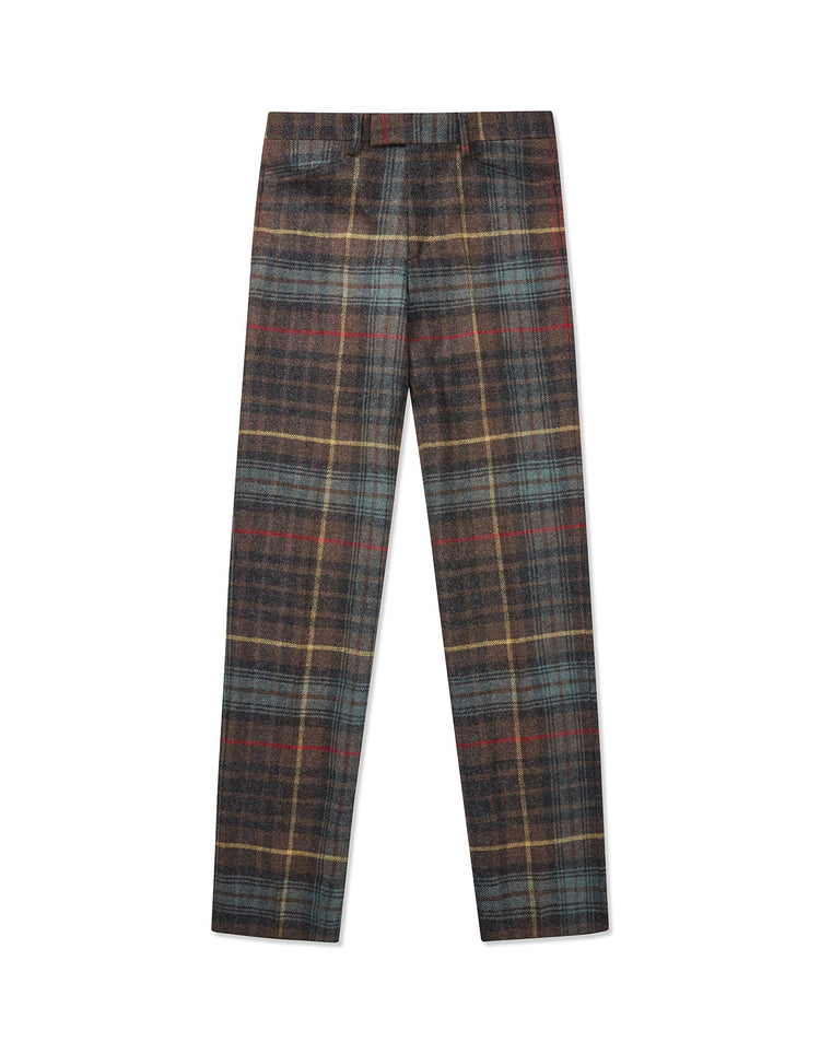 Hunting Brown Check Wool Trousers - Gresham Blake Online