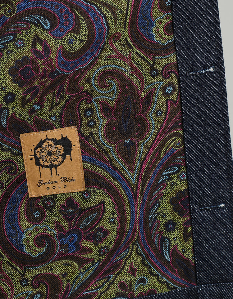 Indigo Denim & Paisley Shacket - Gresham Blake Online