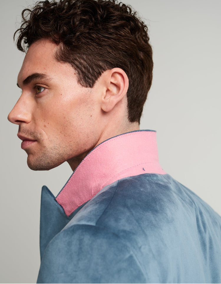 Light Blue Velvet Jacket - Gresham Blake Online