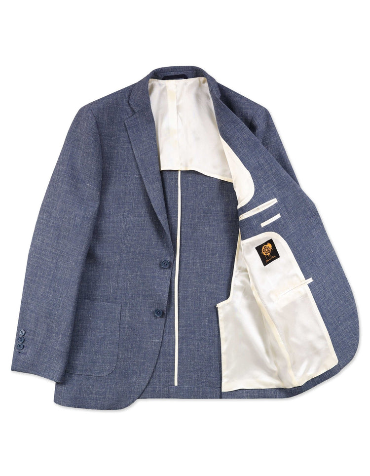 Light Blue Wool Linen Jacket - Gresham Blake Online