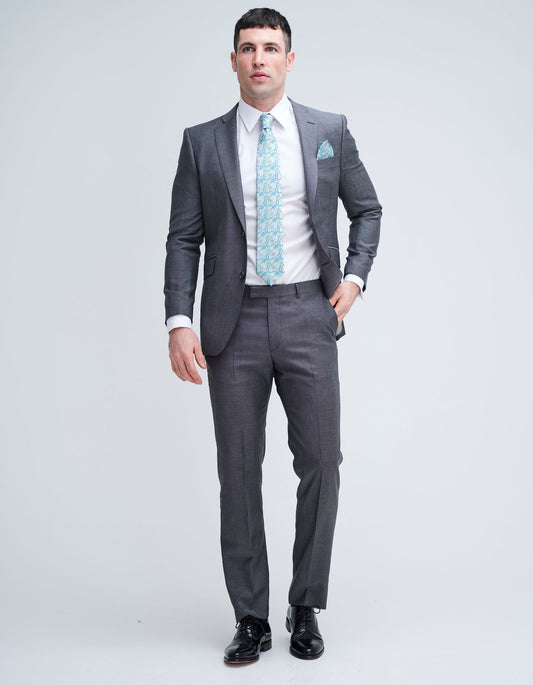 light grey two piece suit