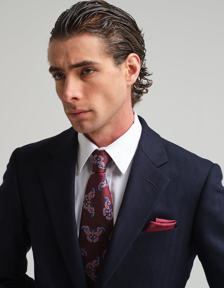 Midnight Navy Herringbone Suit - Gresham Blake Online