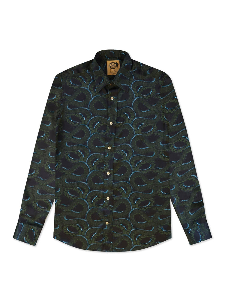 Midnight Snakes Silk Shirt - Gresham Blake Online