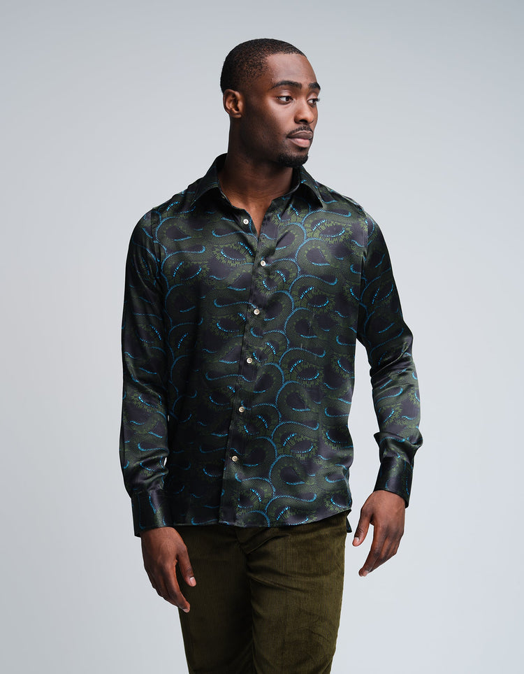 Midnight Snakes Silk Shirt - Gresham Blake Online
