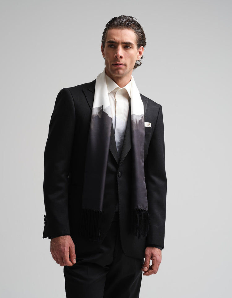 Monochrome Dip Dye Silk Scarf - Gresham Blake Online