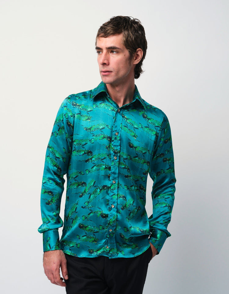 Moonlight Fish Silk Shirt - Gresham Blake Online