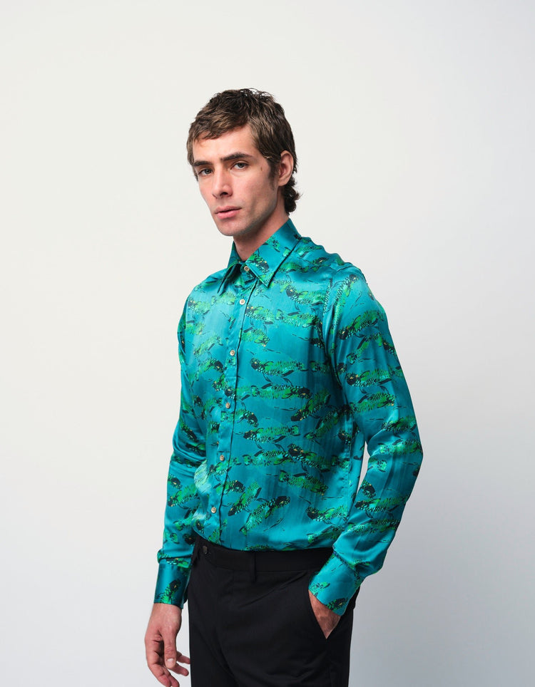 Moonlight Fish Silk Shirt - Gresham Blake Online
