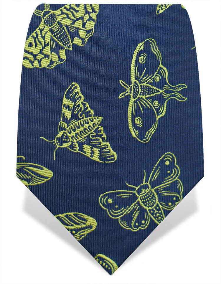 Navy and Green Moths Tie - Gresham Blake Online