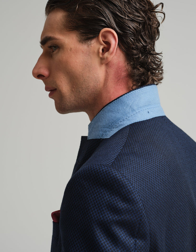 Navy & Black Diamond Jacquard Suit - Gresham Blake Online