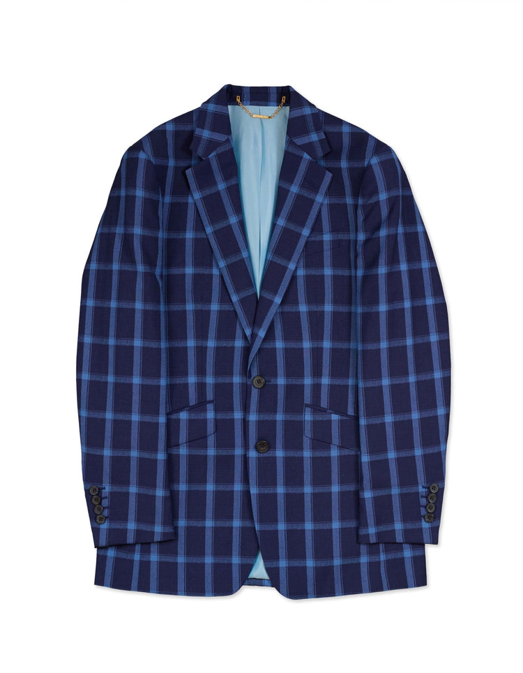 Navy & Blue Windowpane Suit - Gresham Blake Online