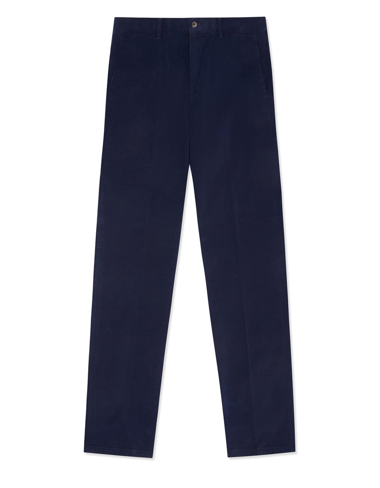 Navy Cotton Stretch Chino - Gresham Blake Online