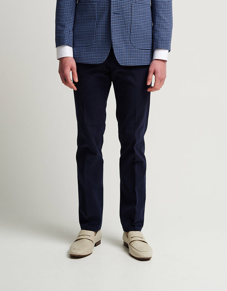 Navy Cotton Stretch Chino - Gresham Blake Online