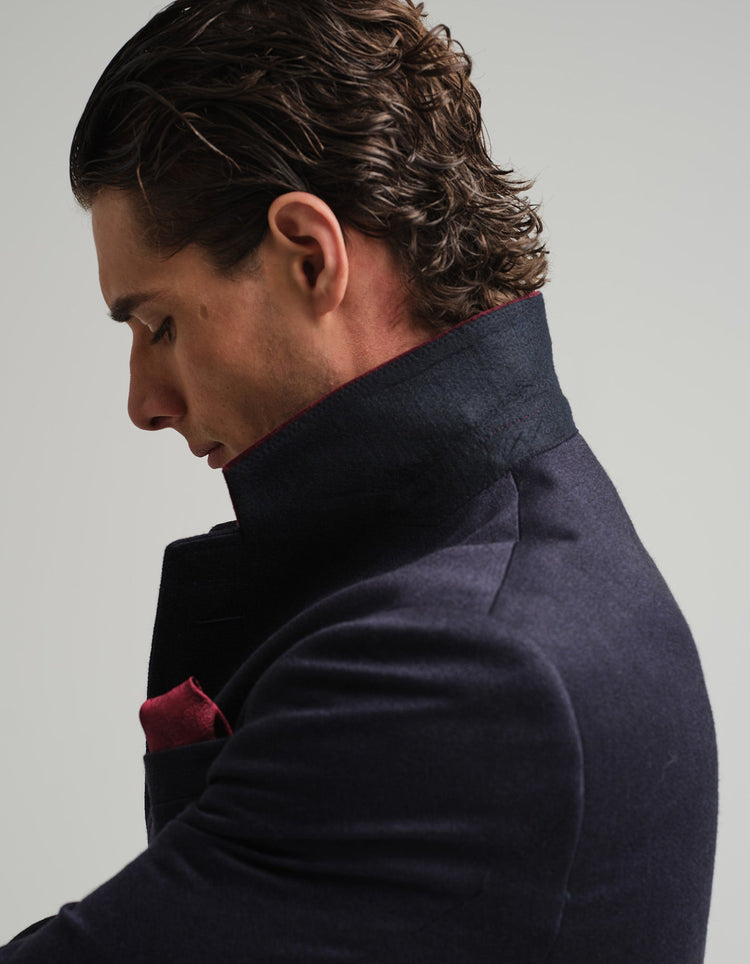 Navy Covert Coat - Gresham Blake Online