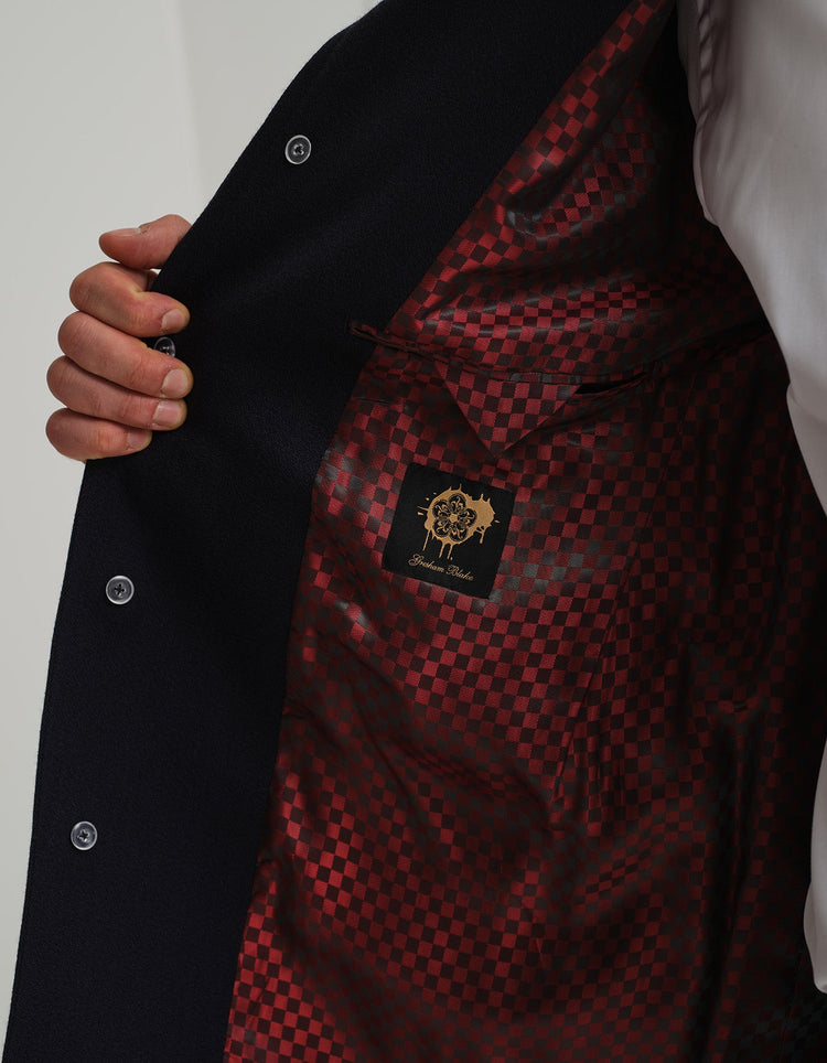 Navy Covert Coat - Gresham Blake Online