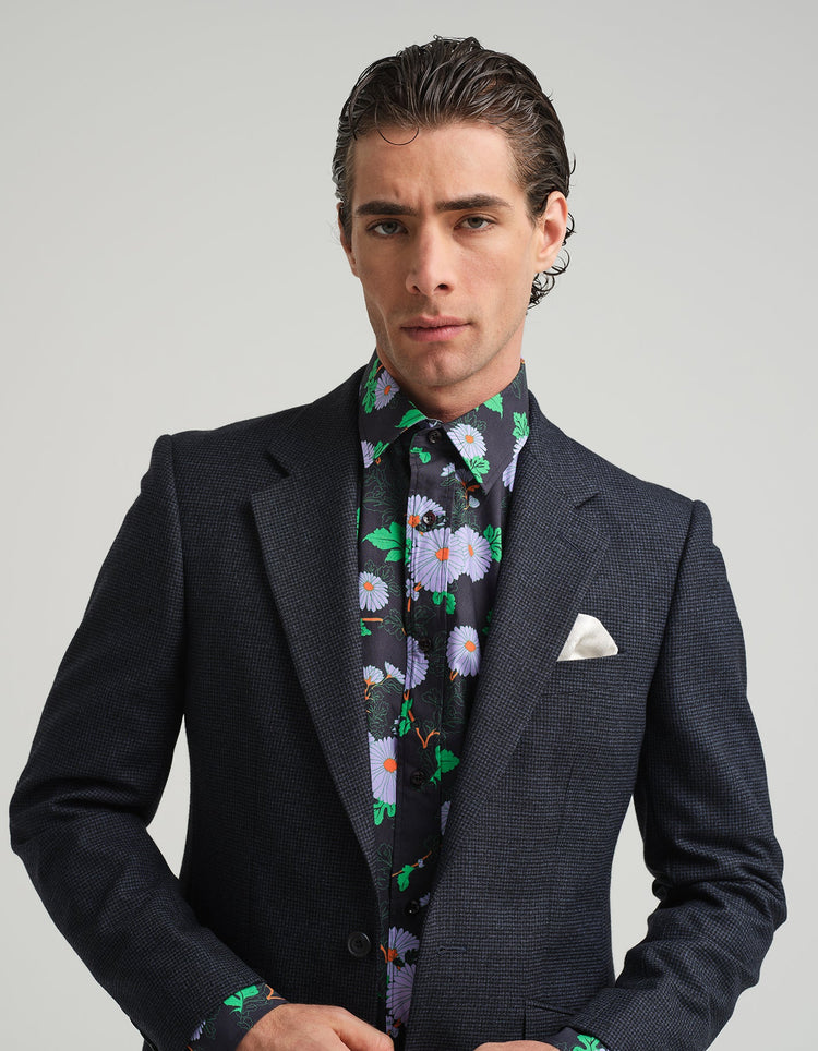 Navy Houndstooth Suit - Gresham Blake Online