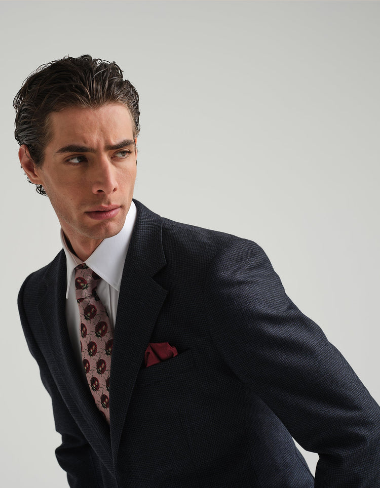Navy Houndstooth Suit - Gresham Blake Online