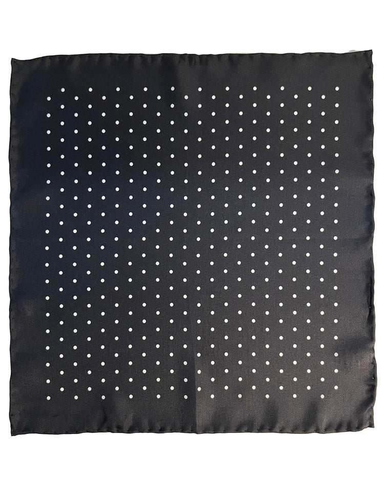 polka dot pocket square navy blue