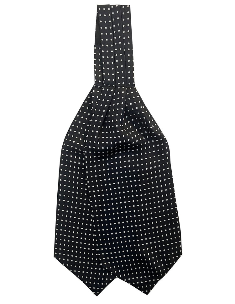 Navy Printed Polka Dot Cravat - Gresham Blake Online