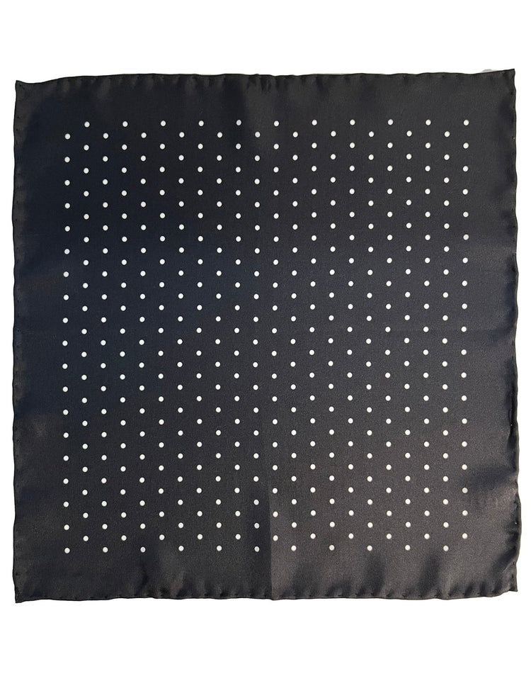 Navy Printed Polka Dot Pocket Square - Gresham Blake Online