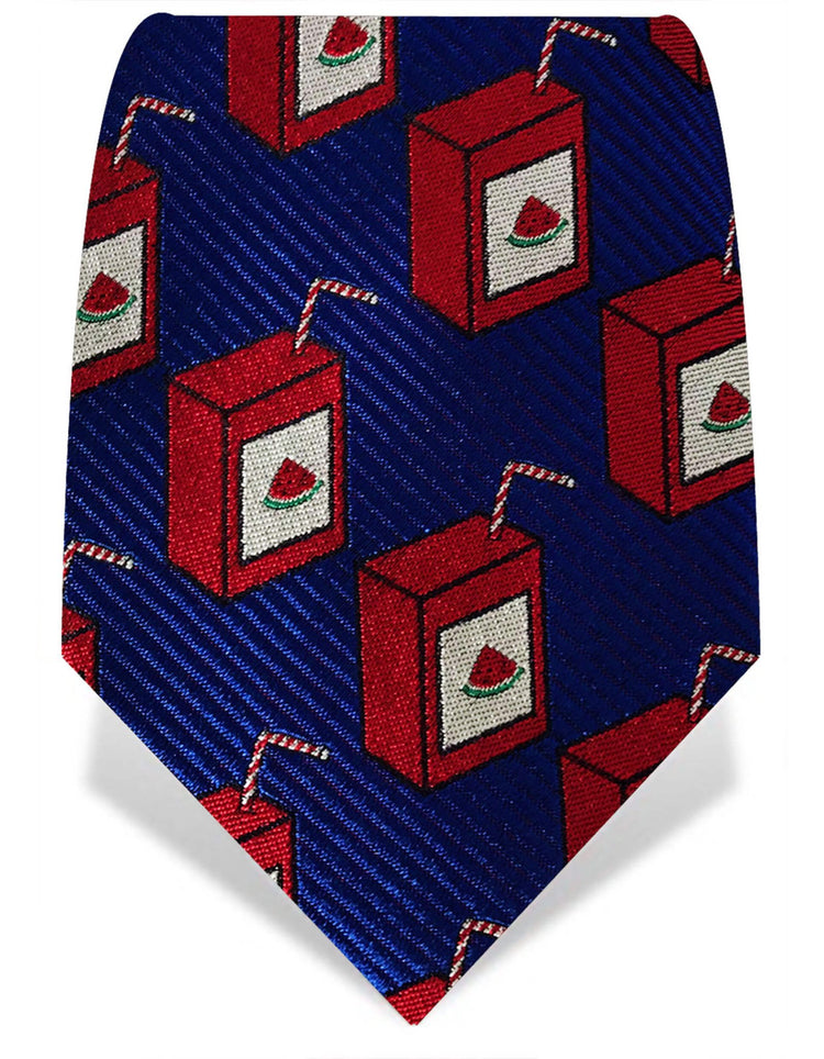 Navy & Red Watermelon Juice Tie - Gresham Blake Online