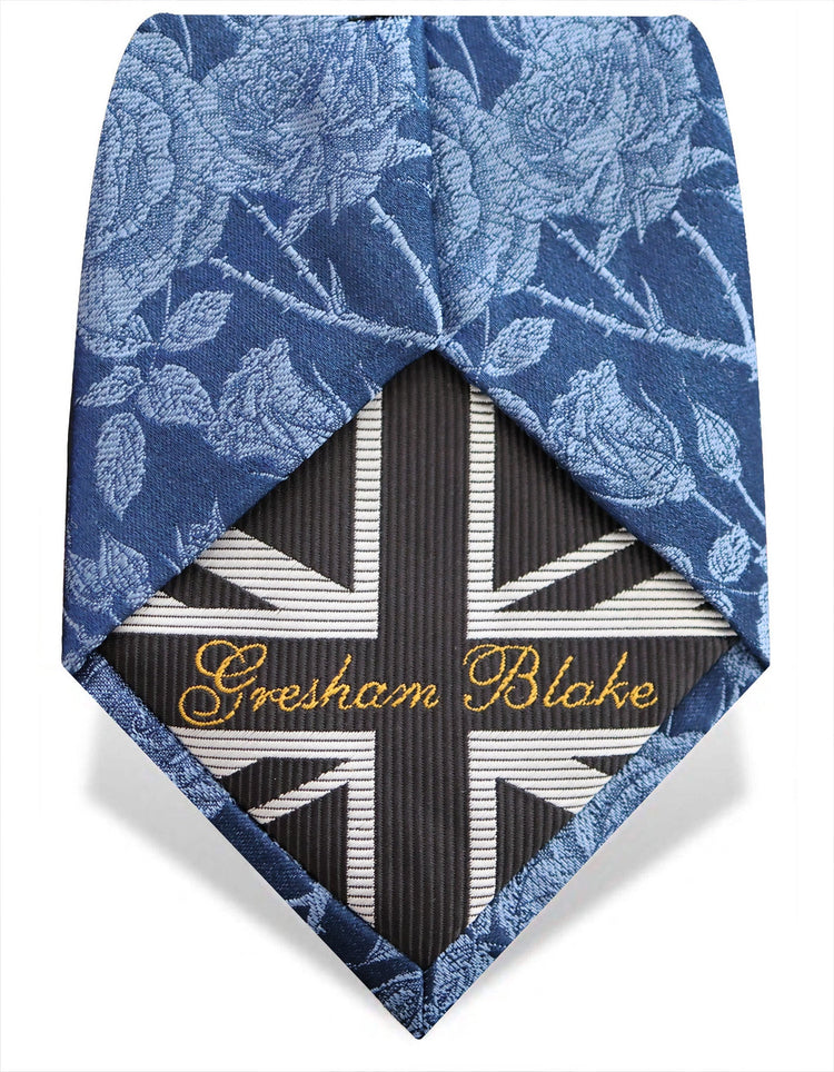 Navy Rose Silk Tie - Gresham Blake Online