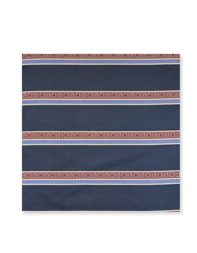 Navy Stripe Pocket Square - Gresham Blake Online