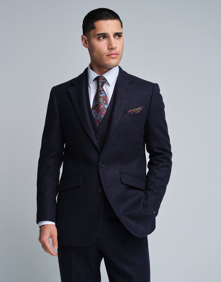 Navy Tweed Suit - Gresham Blake Online