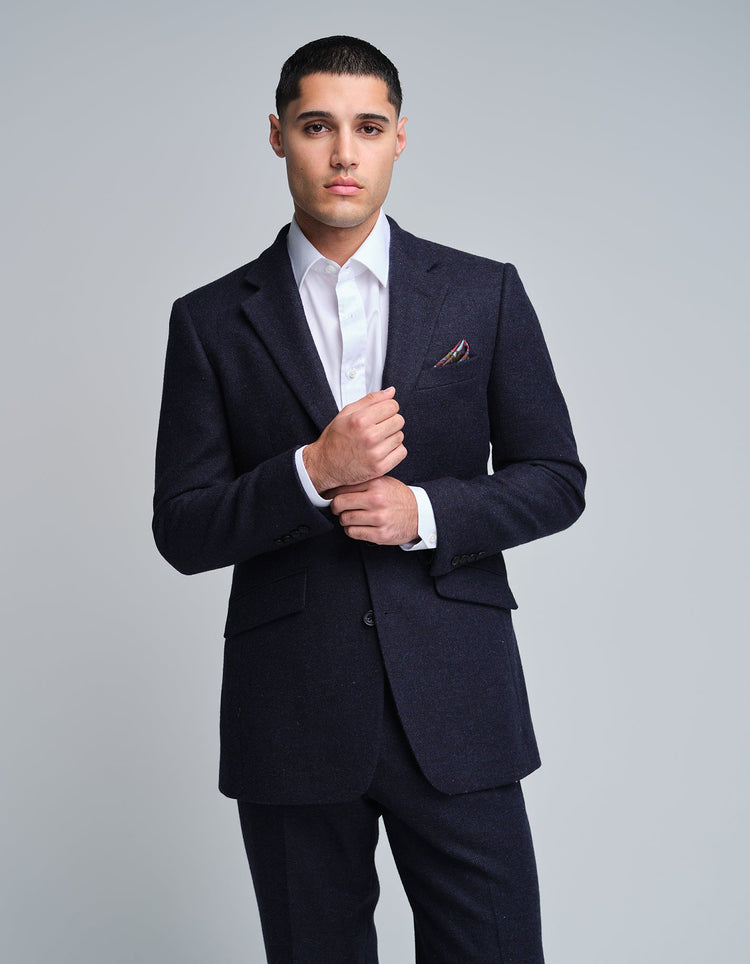 Navy Tweed Suit - Gresham Blake Online