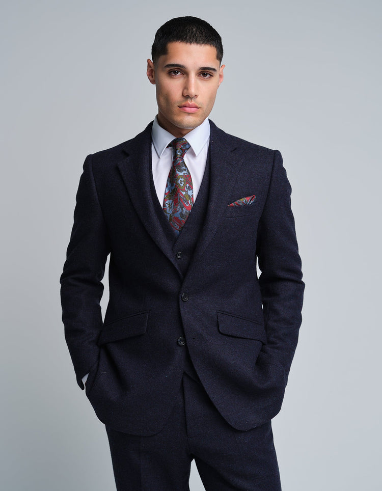 Navy Tweed Suit - Gresham Blake Online