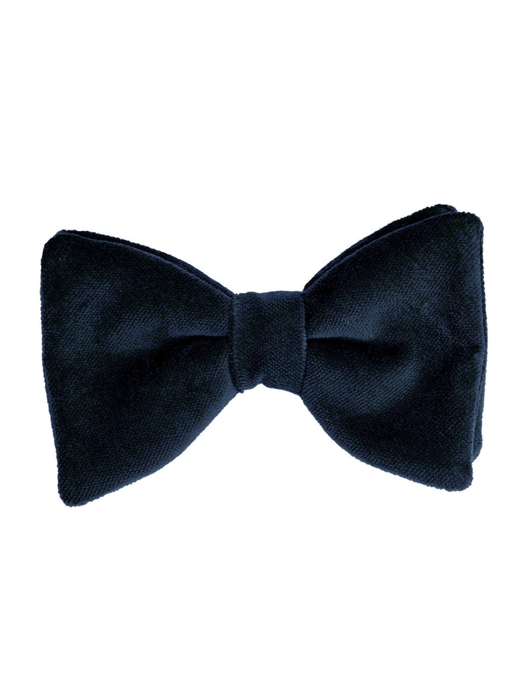Navy Velvet Bow Tie - Gresham Blake Online