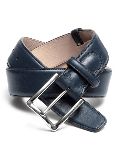 classic navy leather belt