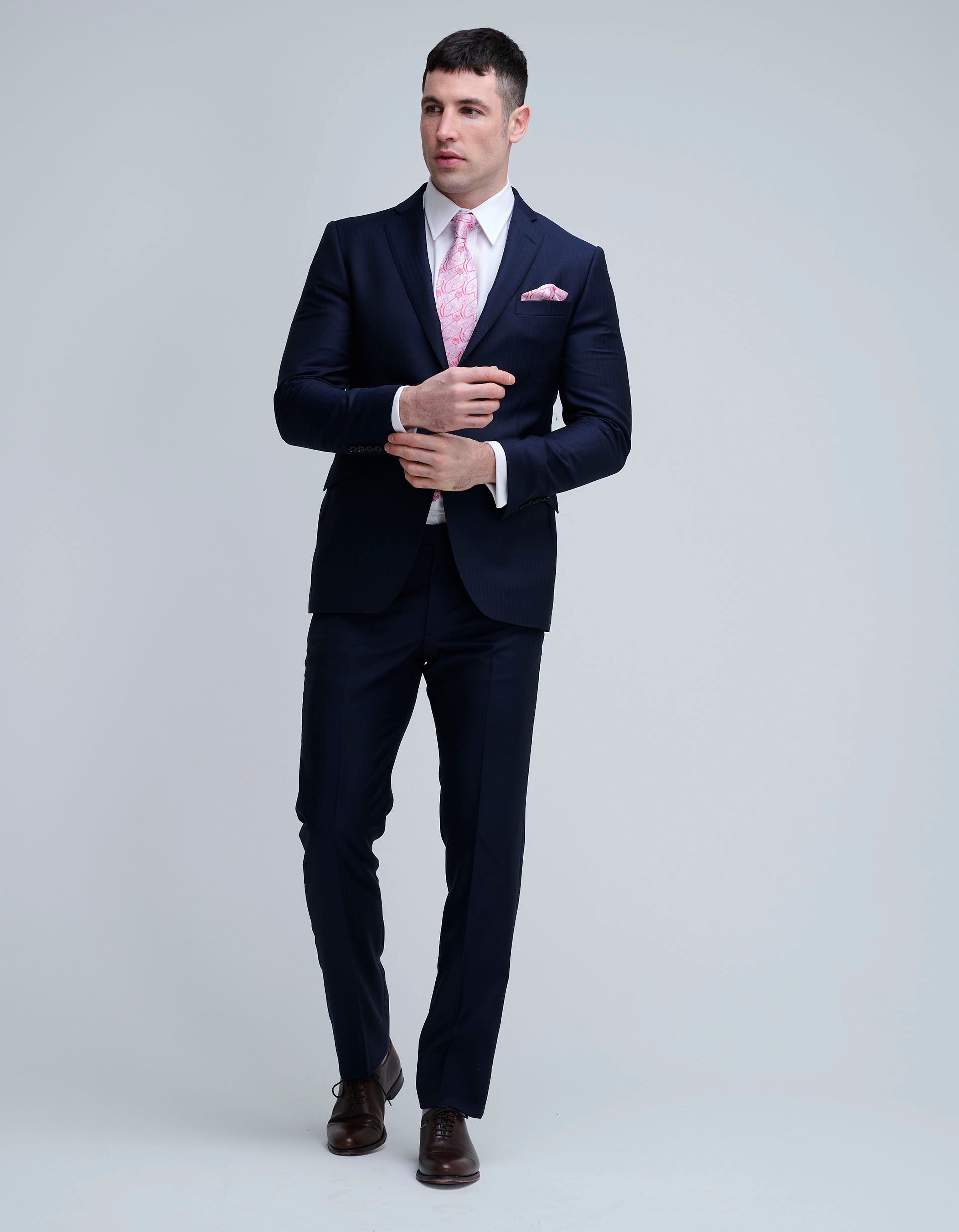 navy suit for wedding guest