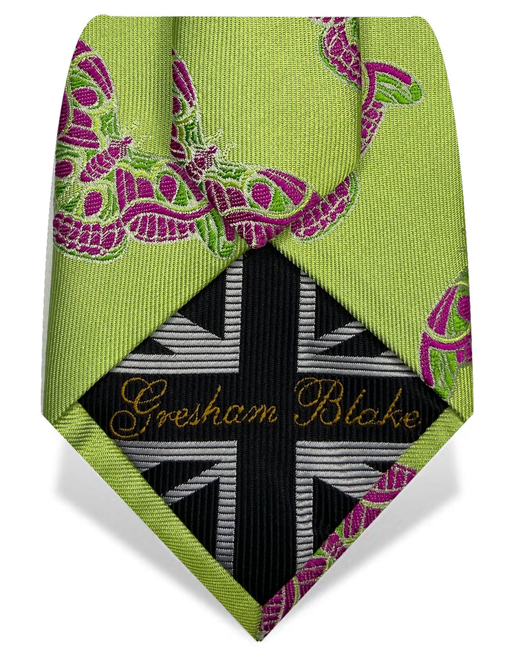 Neon Green Moth Tie - Gresham Blake Online