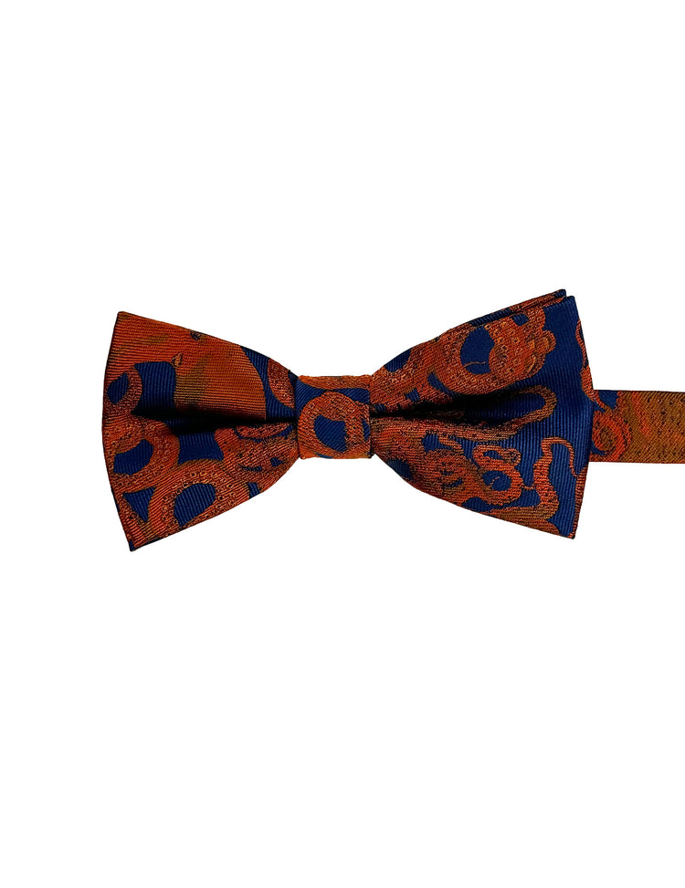 Navy Octopus Silk Bow Tie