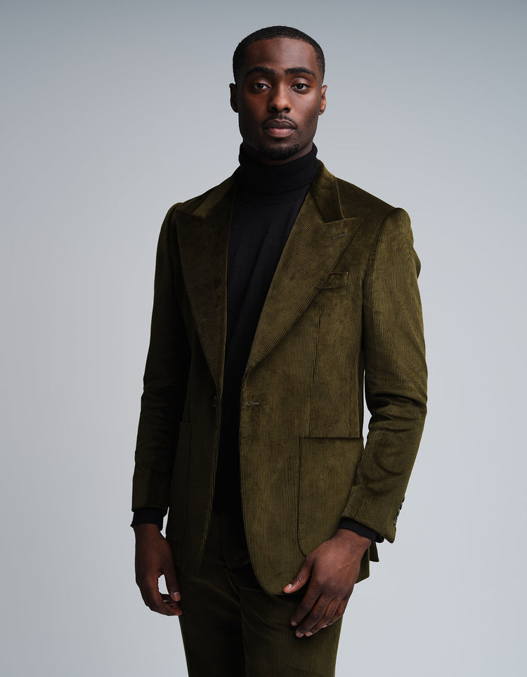 Olive Corduroy Suit - Gresham Blake Online